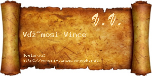 Vámosi Vince névjegykártya